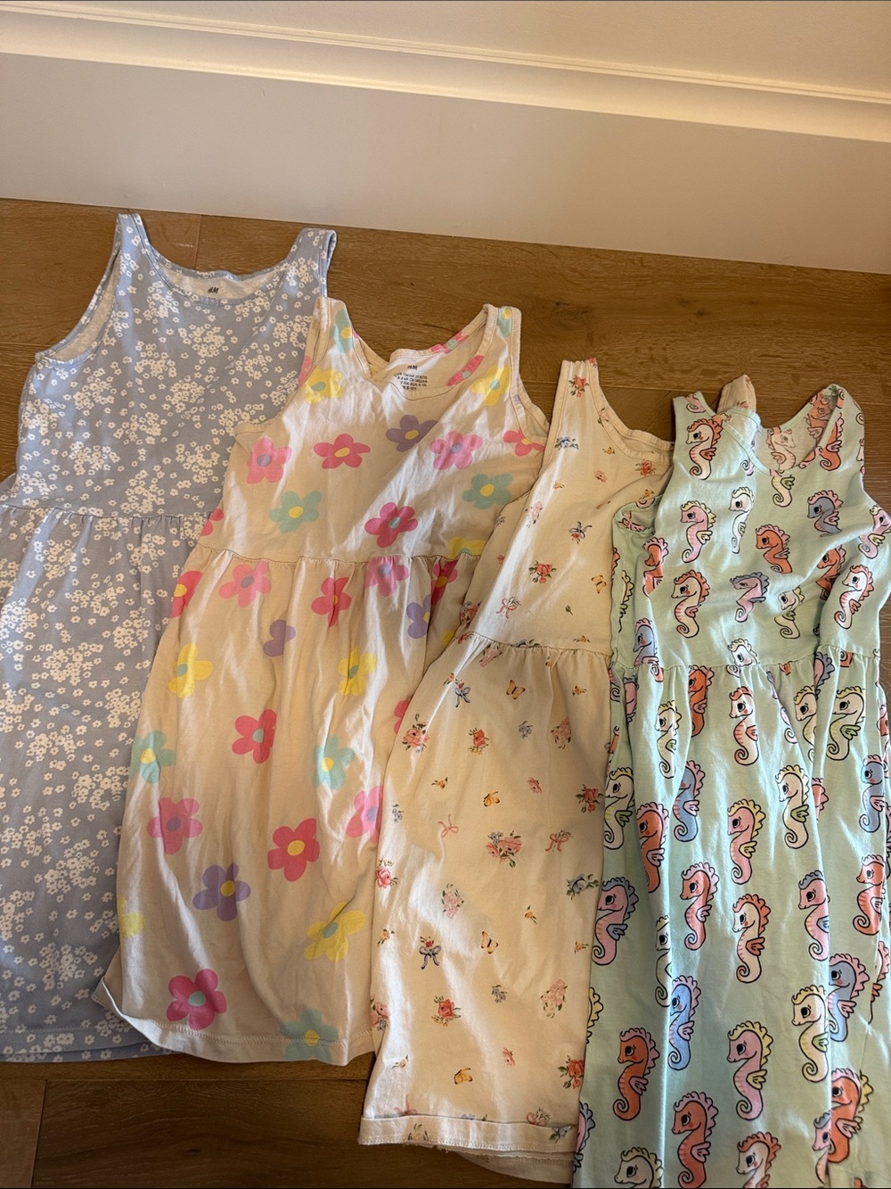 Girls Floral & Seahorse Print Sleeveless H&M Dress - 8/10
